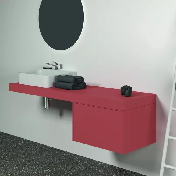 Blat pentru lavoar Ideal Standard Atelier Conca fara decupaj rosu - oranj mat 160 cm [4]