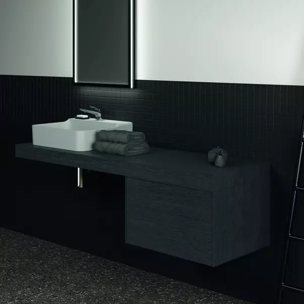 Blat pentru lavoar Ideal Standard Atelier Conca fara decupaj finisaj stejar inchis 160 cm [4]