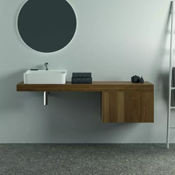 Blat pentru lavoar Ideal Standard Atelier Conca fara decupaj finisaj nuc inchis 160 cm [3]