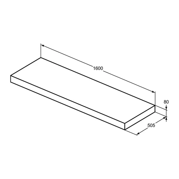 Blat pentru lavoar Ideal Standard Atelier Conca fara decupaj finisaj nuc inchis 160 cm [7]