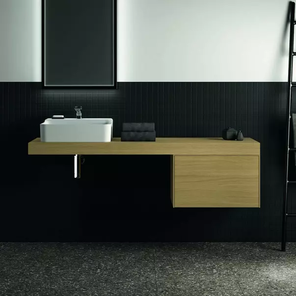 Blat pentru lavoar Ideal Standard Atelier Conca fara decupaj finisaj stejar deschis 160 cm [5]
