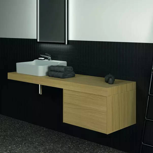 Blat pentru lavoar Ideal Standard Atelier Conca fara decupaj finisaj stejar deschis 160 cm [8]