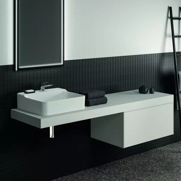 Blat pentru lavoar Ideal Standard Atelier Conca fara decupaj alb mat 180 cm [2]