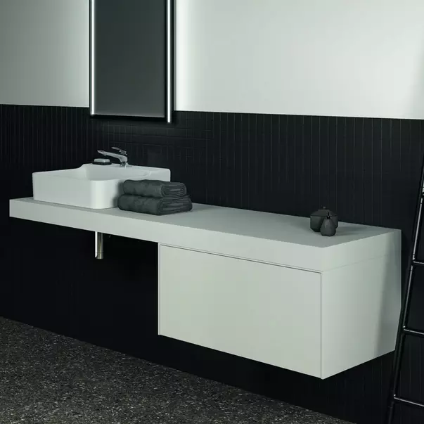 Blat pentru lavoar Ideal Standard Atelier Conca fara decupaj alb mat 180 cm [4]