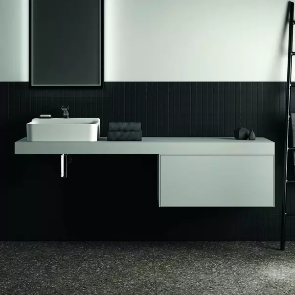 Blat pentru lavoar Ideal Standard Atelier Conca fara decupaj alb mat 180 cm [6]