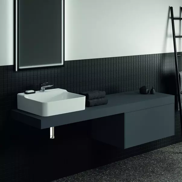  Dulapuri baie - Blat pentru lavoar Ideal Standard Atelier Conca fara decupaj antracit mat 180 cm