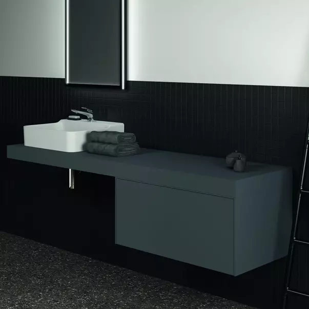 Blat pentru lavoar Ideal Standard Atelier Conca fara decupaj antracit mat 180 cm [4]