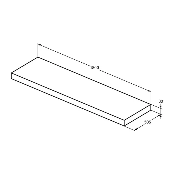 Blat pentru lavoar Ideal Standard Atelier Conca fara decupaj antracit mat 180 cm [6]
