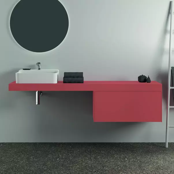 Blat pentru lavoar Ideal Standard Atelier Conca fara decupaj rosu - oranj mat 180 cm [3]