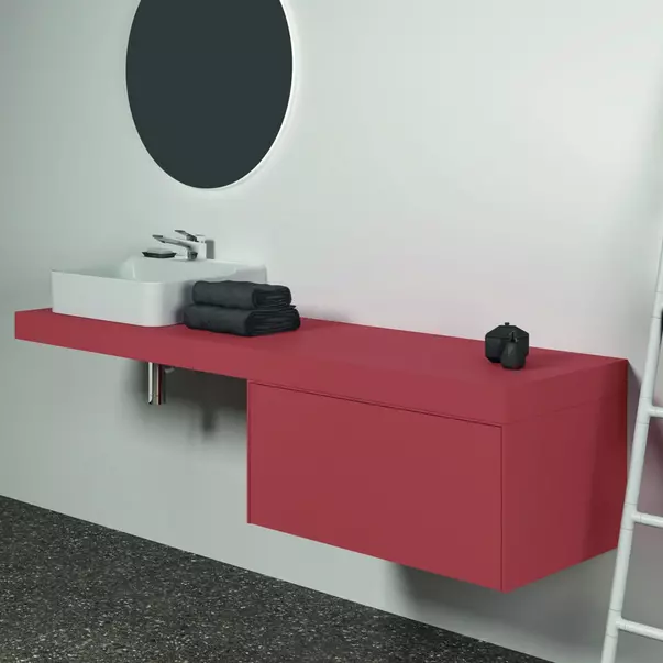 Blat pentru lavoar Ideal Standard Atelier Conca fara decupaj rosu - oranj mat 180 cm [4]