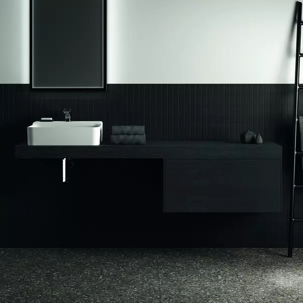 Blat pentru lavoar Ideal Standard Atelier Conca fara decupaj finisaj stejar inchis 180 cm [3]