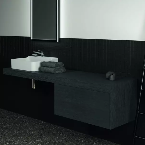 Blat pentru lavoar Ideal Standard Atelier Conca fara decupaj finisaj stejar inchis 180 cm [4]