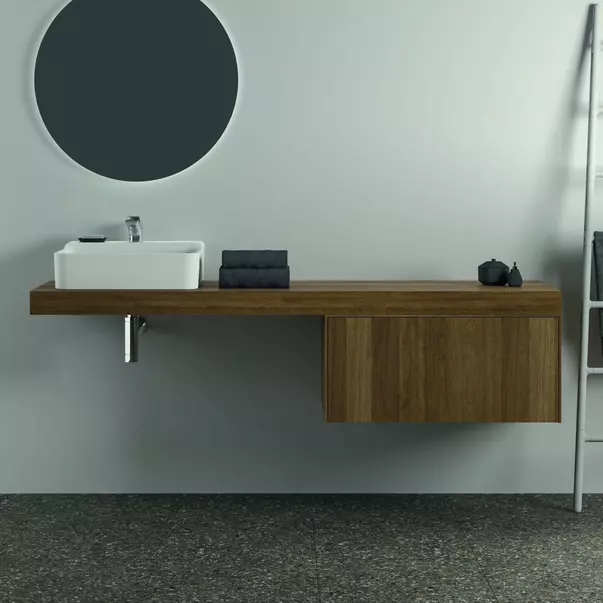 Blat pentru lavoar Ideal Standard Atelier Conca fara decupaj finisaj nuc inchis 180 cm [5]