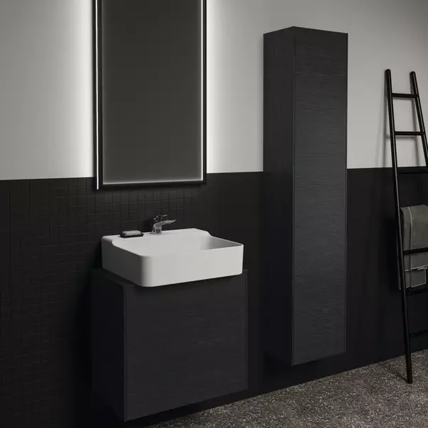  Dulapuri baie - Dulap inalt suspendat Ideal Standard Atelier Conca finisaj stejar inchis 1 usa 37 cm