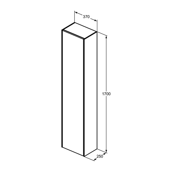 Dulap inalt suspendat Ideal Standard Atelier Conca finisaj nuc inchis 1 usa 37 cm [6]
