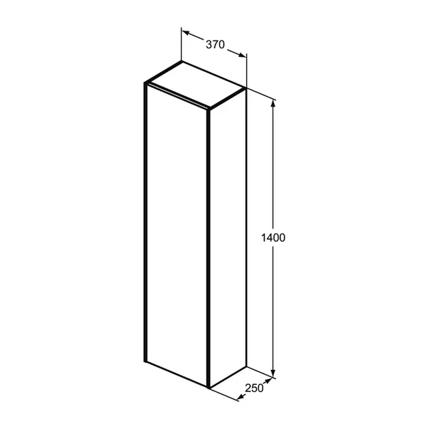 Dulap inalt suspendat Ideal Standard Atelier Conca finisaj stejar inchis 37 cm 1 usa [6]
