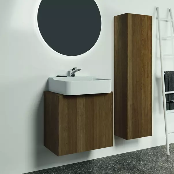  Dulapuri baie - Dulap inalt suspendat Ideal Standard Atelier Conca finisaj nuc inchis 37 cm 1 usa