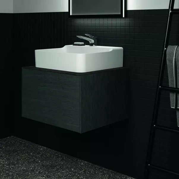 Blat ceramic pentru lavoar Ideal Standard Atelier Conca 60 cm finisaj negru marmura [3]