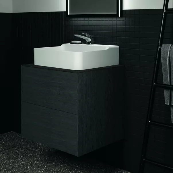 Blat ceramic pentru lavoar Ideal Standard Atelier Conca 60 cm finisaj negru marmura [5]