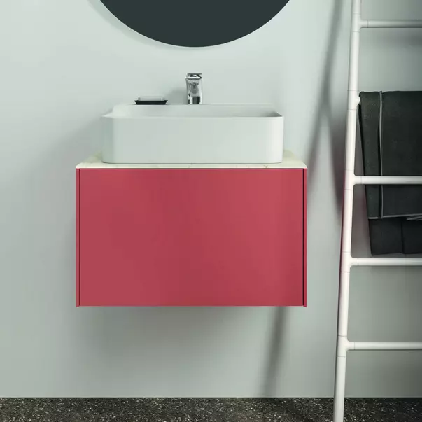 Blat ceramic pentru lavoar Ideal Standard Atelier Conca 60 cm finisaj alb marmura [3]