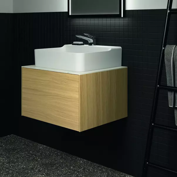 Blat ceramic pentru lavoar Ideal Standard Atelier Conca 60 cm finisaj alb marmura [4]