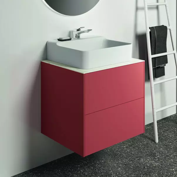 Blat ceramic pentru lavoar Ideal Standard Atelier Conca 60 cm finisaj alb marmura [5]