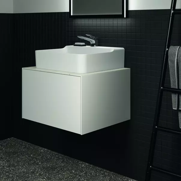 Blat ceramic pentru lavoar Ideal Standard Atelier Conca 60 cm finisaj alb marmura [8]