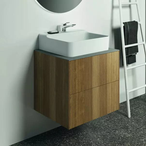 Blat ceramic pentru lavoar Ideal Standard Atelier Conca 60 cm finisaj gri deschis [2]