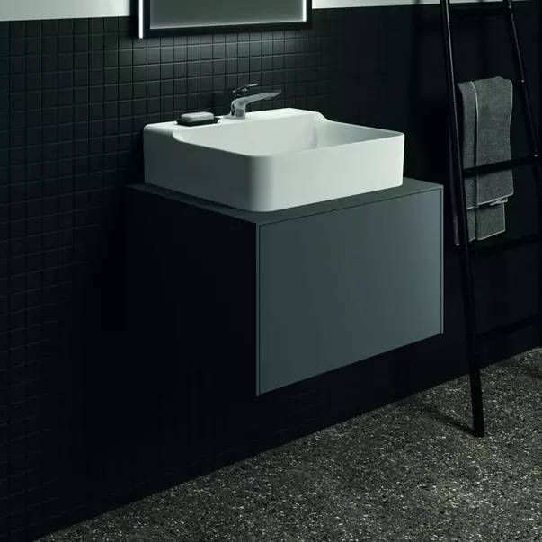 Blat ceramic pentru lavoar Ideal Standard Atelier Conca 60 cm finisaj gri deschis [7]