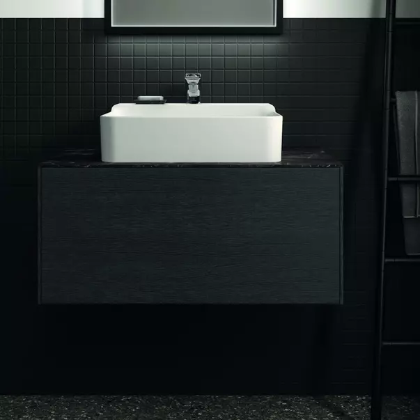 Blat ceramic pentru lavoar Ideal Standard Atelier Conca 80 cm finisaj negru marmura [4]