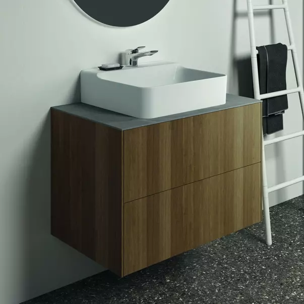 Mobilier Baie - Blat ceramic pentru lavoar Ideal Standard Atelier Conca 80 cm finisaj gri deschis