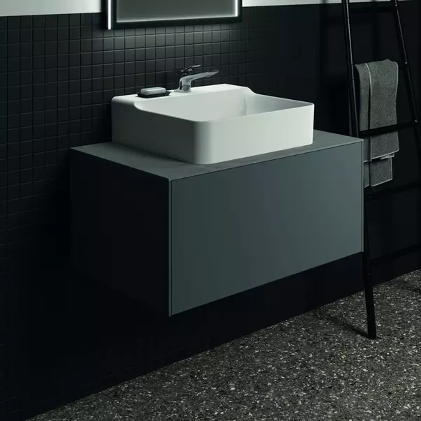 Blat ceramic pentru lavoar Ideal Standard Atelier Conca 80 cm finisaj gri deschis [4]