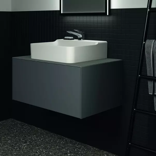 Blat ceramic pentru lavoar Ideal Standard Atelier Conca 80 cm finisaj gri deschis [5]