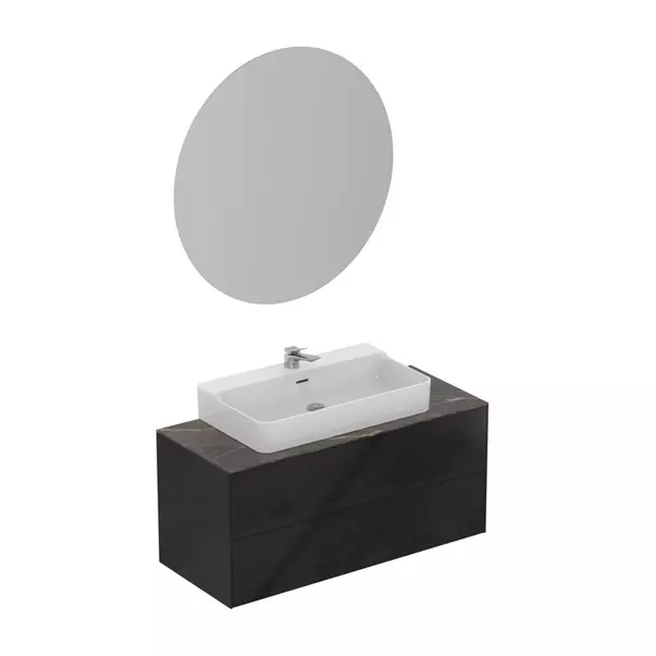Blat ceramic pentru lavoar Ideal Standard Atelier Conca 100 cm finisaj negru marmura [6]