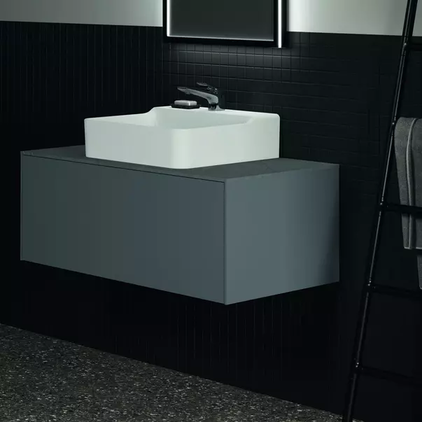 Blat ceramic pentru lavoar Ideal Standard Atelier Conca 100 cm finisaj gri deschis [3]
