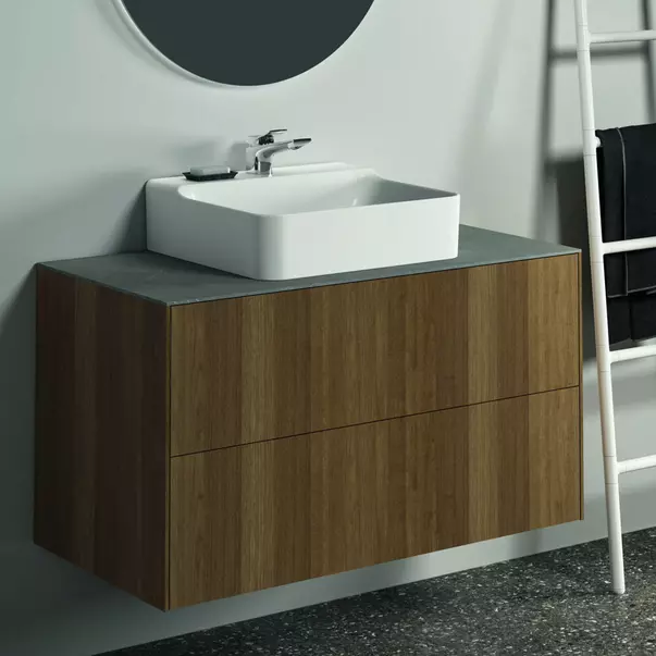 Blat ceramic pentru lavoar Ideal Standard Atelier Conca 100 cm finisaj gri deschis [4]