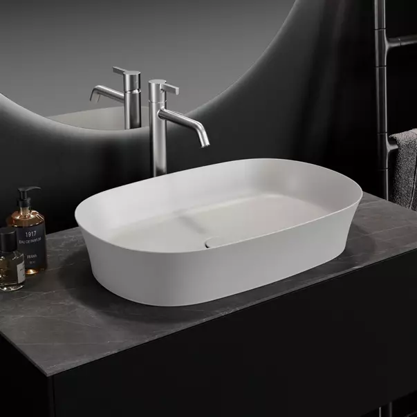 Blat ceramic pentru lavoar Ideal Standard Atelier Conca 100 cm finisaj gri deschis [5]
