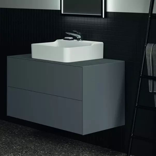 Blat ceramic pentru lavoar Ideal Standard Atelier Conca 100 cm finisaj gri deschis [6]