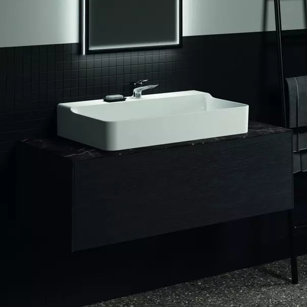 Blat ceramic pentru lavoar Ideal Standard Atelier Conca 120 cm finisaj negru marmura [3]