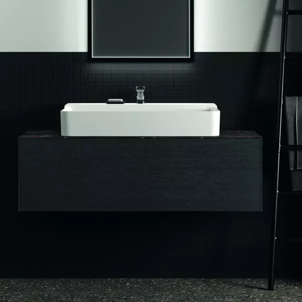 Blat ceramic pentru lavoar Ideal Standard Atelier Conca 120 cm finisaj negru marmura [5]
