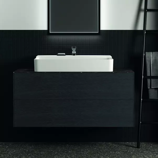 Blat ceramic pentru lavoar Ideal Standard Atelier Conca 120 cm finisaj negru marmura [8]