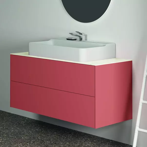 Blat ceramic pentru lavoar Ideal Standard Atelier Conca 120 cm finisaj alb marmura [2]