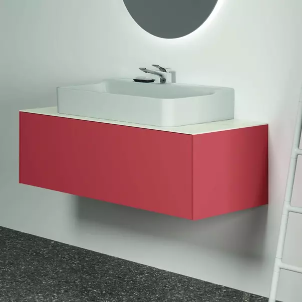 Blat ceramic pentru lavoar Ideal Standard Atelier Conca 120 cm finisaj alb marmura [4]
