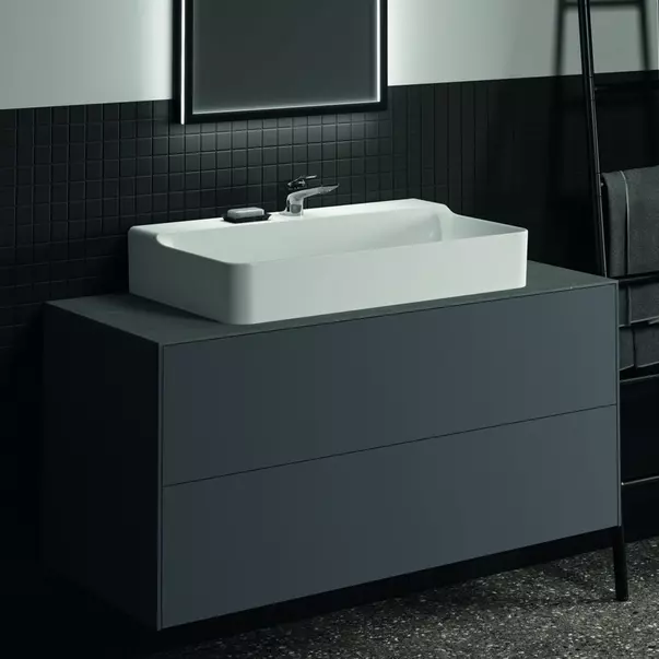 Blat ceramic pentru lavoar Ideal Standard Atelier Conca 120 cm finisaj gri deschis [2]