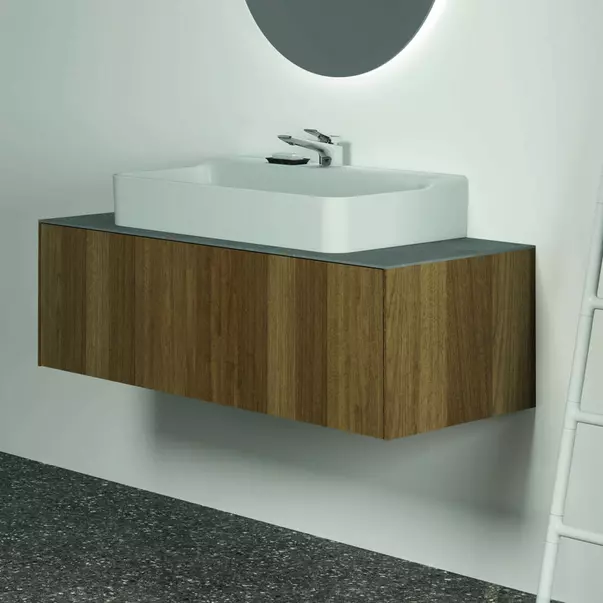 Blat ceramic pentru lavoar Ideal Standard Atelier Conca 120 cm finisaj gri deschis [3]