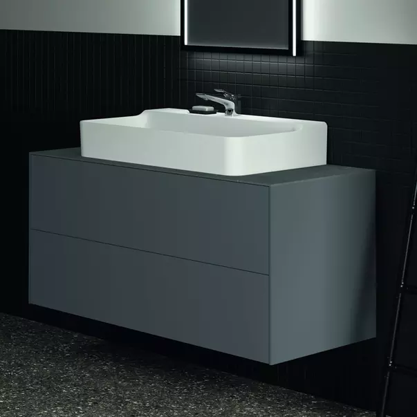 Blat ceramic pentru lavoar Ideal Standard Atelier Conca 120 cm finisaj gri deschis [4]