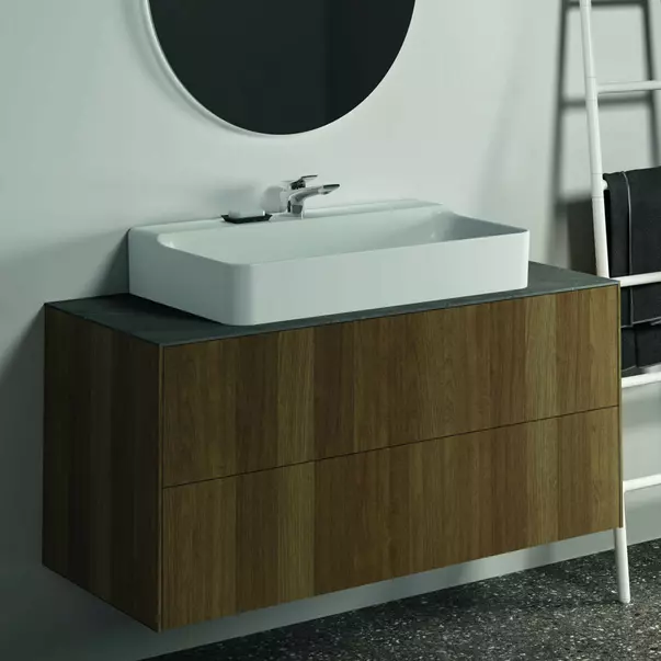 Blat ceramic pentru lavoar Ideal Standard Atelier Conca 120 cm finisaj gri deschis [5]