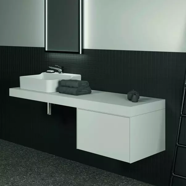 Dulap baza suspendat Ideal Standard Atelier Conca alb mat 1 sertar 60 cm [9]