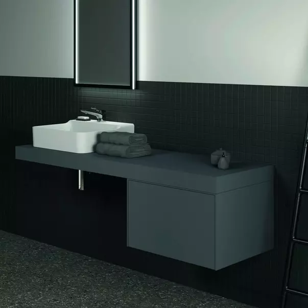 Dulap baza suspendat Ideal Standard Atelier Conca antracit mat 1 sertar 60 cm [7]
