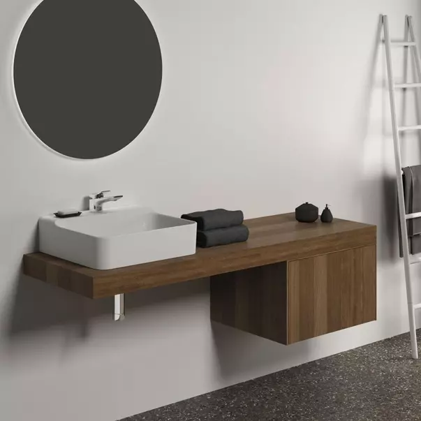 Dulap baza suspendat Ideal Standard Atelier Conca finisaj nuc inchis 1 sertar 60 cm [2]